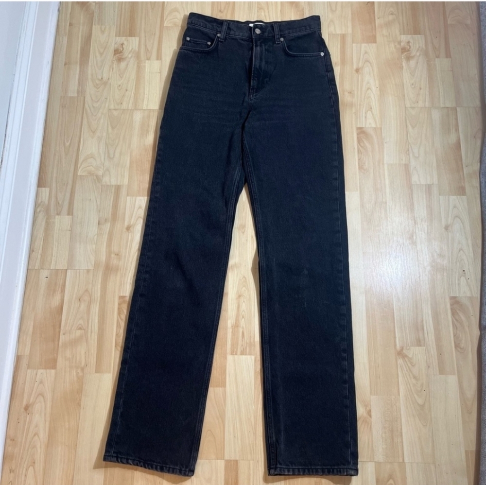 Mango Womens Black Mom comfort high-rise Straight Leg jeans Size 4